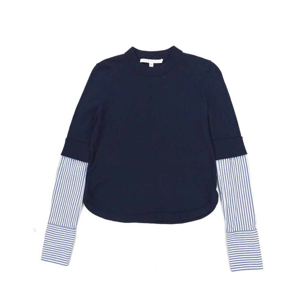 VERONICA BEARD Roscoe Merino Wool Twofer Sweater Minimal Preppy Geek Chic Boho